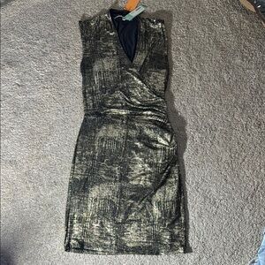 Elegant Gold and Black Women's Dress